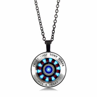 hot selling in europe and america iron man heart time gemstone necklace gathering energy fashion pendant necklace sweater chain