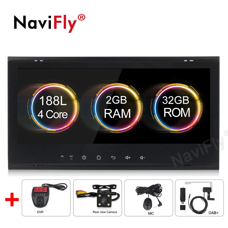 camera dvr dab NaviFly Android 9,1 Автомобильный мультимедийный плеер для VW/Volkswagen/Touareg 2004-2011 FM радио USB DVR gps 2+ 32G Canbus Wifi карта Mic BT - Цвет: camera dvr dab