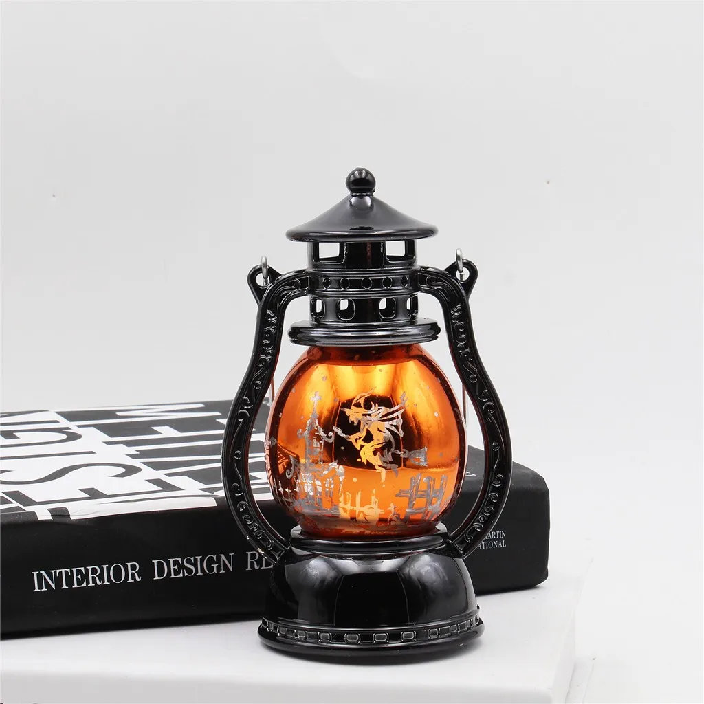 Хэллоуин Led Фонари Винтаж ведьма замок светодиодный светильник лампа Подвесные