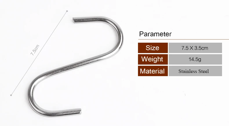 5 шт./компл. креативные Крючки из нержавеющей стали круглые s-образные крючки для