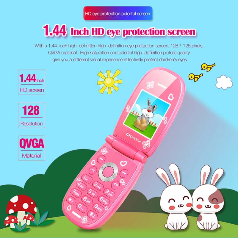 mini flip mobile phone cute girl unlocked celular voice king bluetooth unlocked kids mp3 children cheap featured cell phone free global shipping