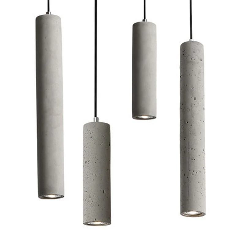 

Modern Pendant Lights Industrial Lamp Concrete Cement Cylinder Pipe Kitchen Lights Shop Bar Counter Island Lighting