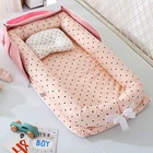 Портативная детская кроватка QWZ 85*45 см, Детская Хлопковая кровать для путешествий, люлька для новорожденных, для мальчиков и девочек