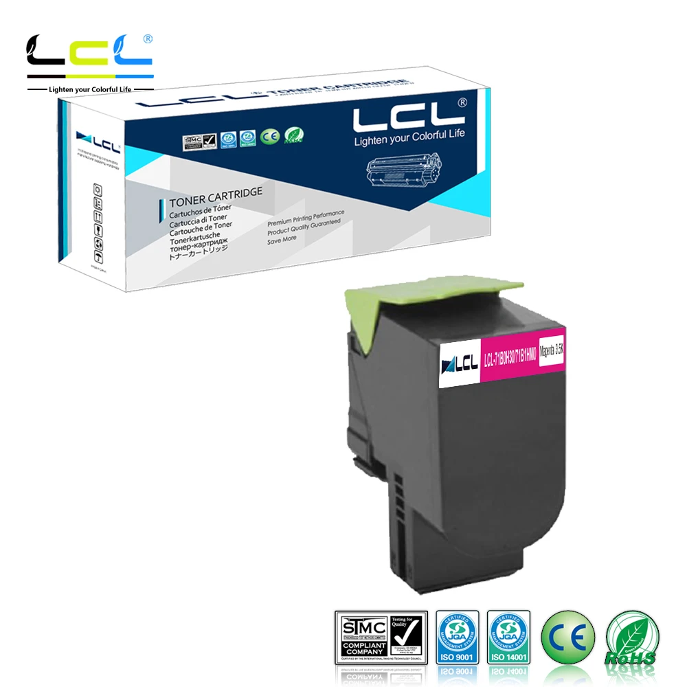 

LCL CS417dn 71B1HK0 71B1HC0 71B1HM0 71B1HY0 (1-Pack K/C/M/Y) Тонер-картридж совместимый для lexmark CX417de CS517de CX517de