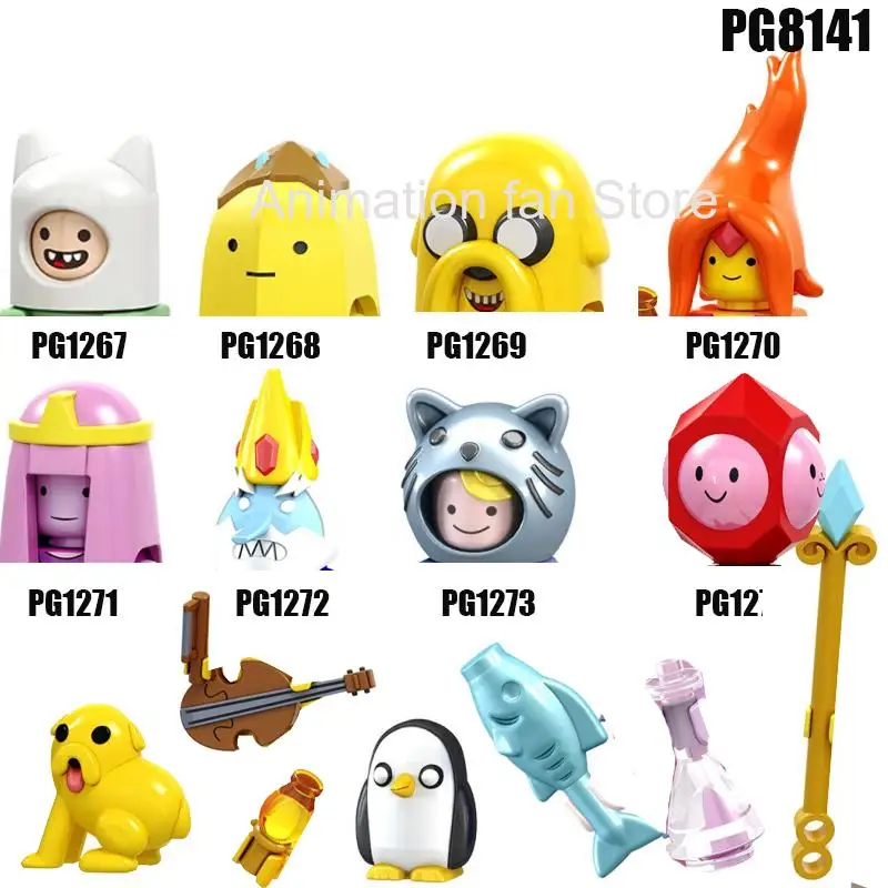 

Building Blocks Kids Toys Adventure Time Dolls Finn Banana Guard Jack Flame Princess Collection Head Gift Parts Sets City Pg8141