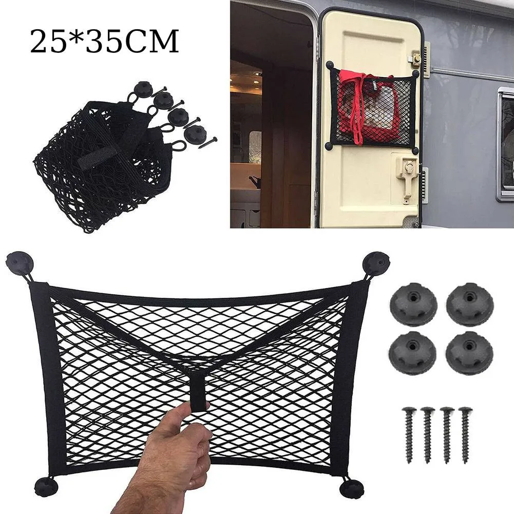 

Mobile Home Storage Net Motorhome Organizer Seat Back Bag Black Trunk Boat