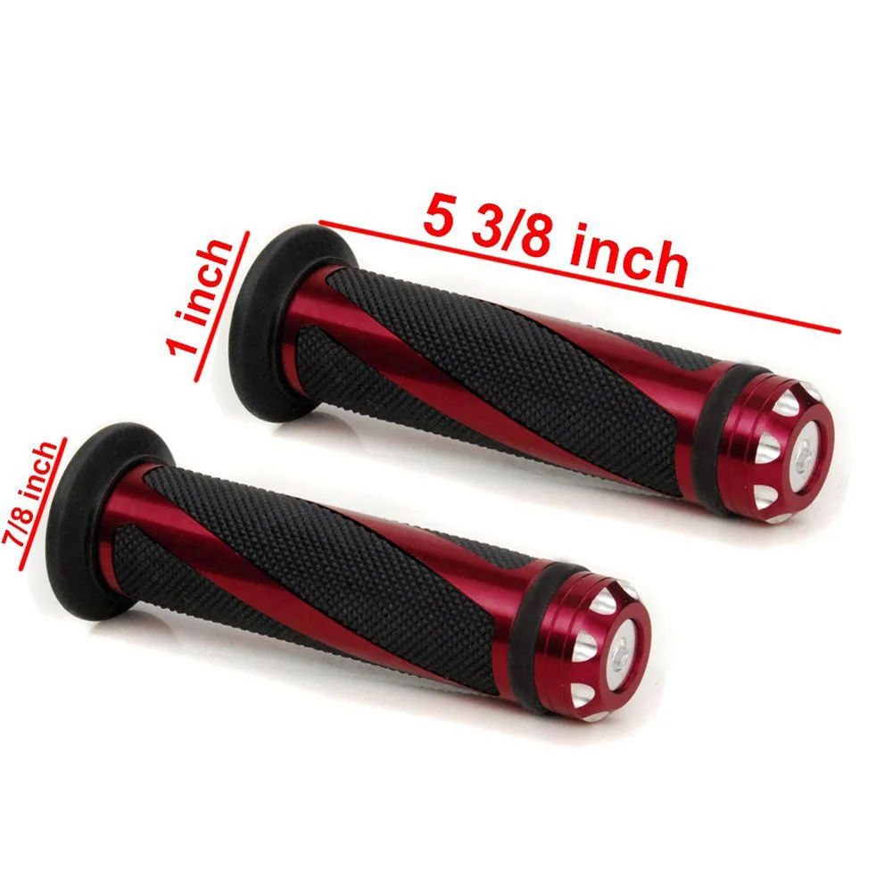 

7/8" Motorcycle Bike Handlebar Hand Grip Ccmfort Rubber GEL CNC Aluminum MGO3