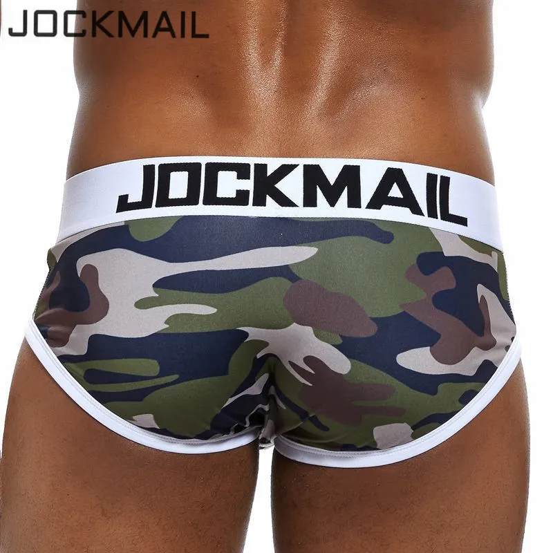 Трусы брифы JOCKMAIL мужские камуфляжные нижнее белье из полиэстера зеленые трусы
