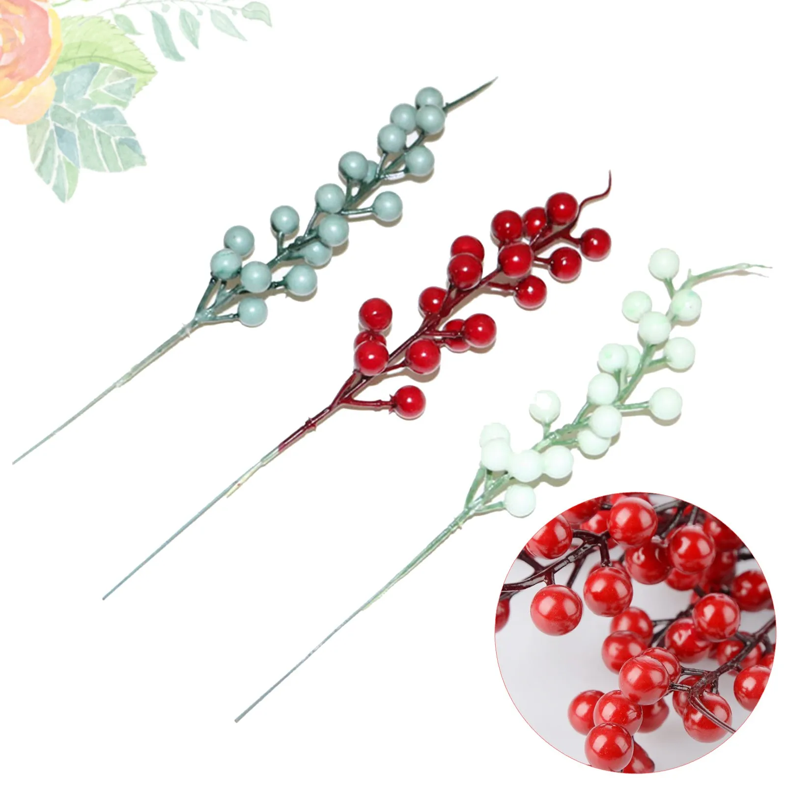 Искусственные ягоды граната искусственные цветы Красная рождественская вишня
