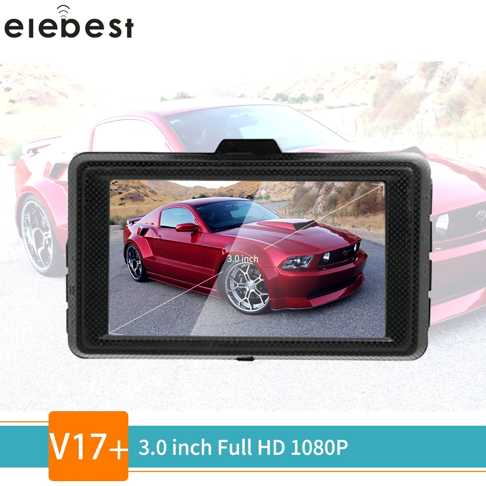 Elebest V17 + 3 дюйма Автомобильный видеорегистратор Камера полный HD1080P автомобиля