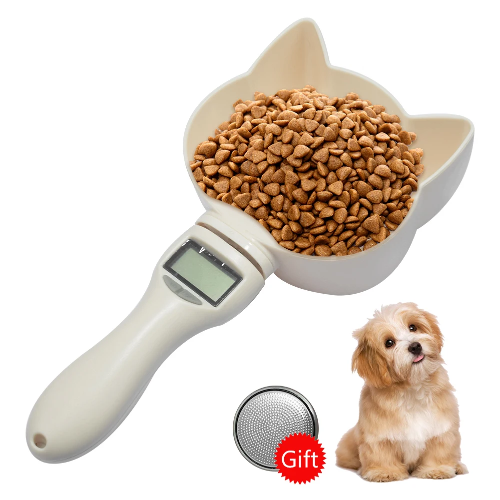 

Portable 800g/1g With LCD Display Cup Food Scoop Scale Feeder Pet Cat Dog Measuring Bowl Kitchen Electronic Digital Spoon Tools