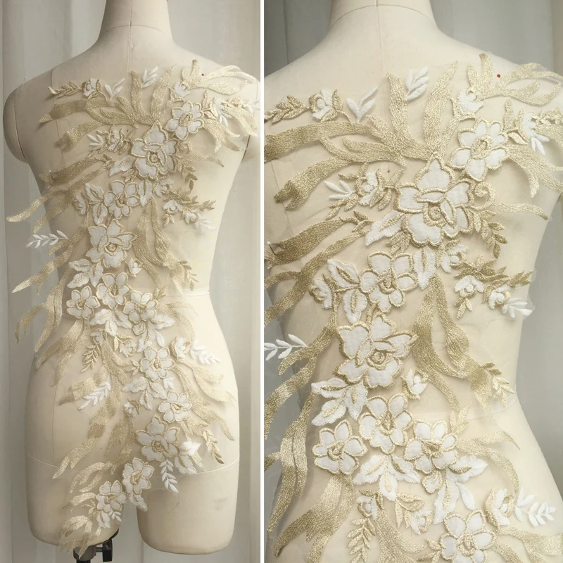 1 шт./лот новые большие свадебные кружевные переводки из белого золота сделай сам