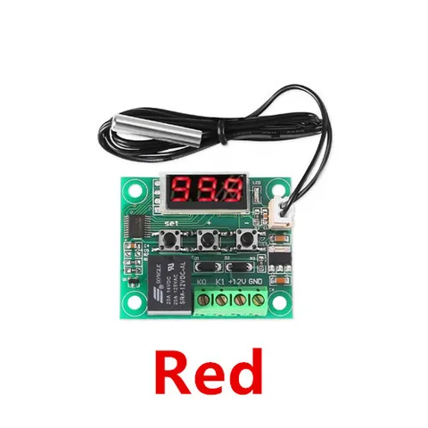 Цифровой регулятор температуры W1209, зеленая/красная Φ пластина переключателя температуры термостата с питанием от постоянного тока 12 В, модель W1209
