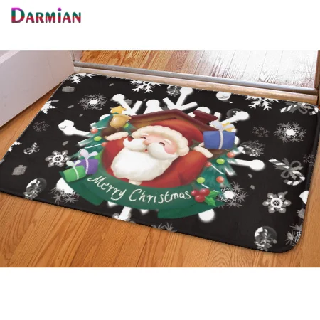 

DARMIAN Personalized Doormat Premium Durable Cute Cartoon Santa Claus Pattern Entrance Door Kitchen Carpet Floor Mat Modern Rug