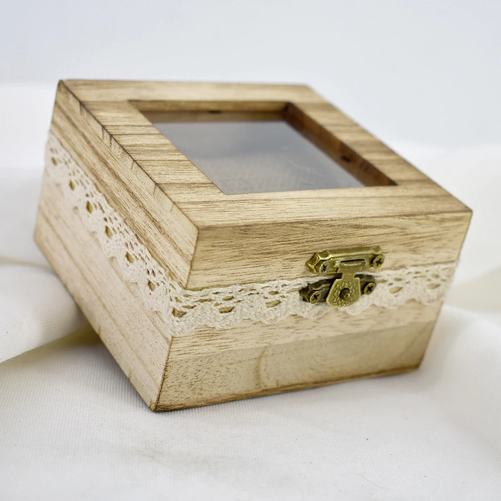 Деревянная коробка для обручального кольца Свадебная подарок на день Святого