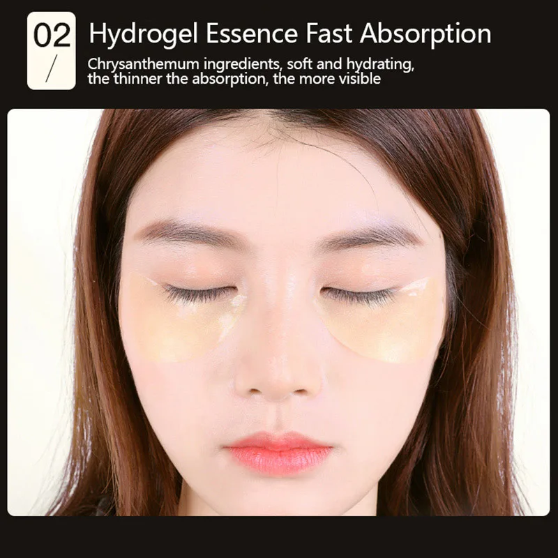 

60Pcs 24K Gold Eye Patch Anti Aging Dark Circles Collagen Eyes Mask Pads Hydrogel Patch MP789