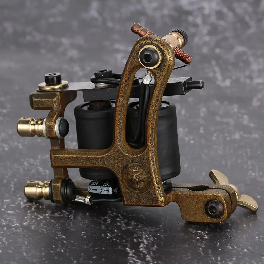 

2 Color Skull Tattoo Machine Secant Fog Coil Machine Gun Pad Shader Body Art Permanent Makeup Professional Tattoo Equipment Tool