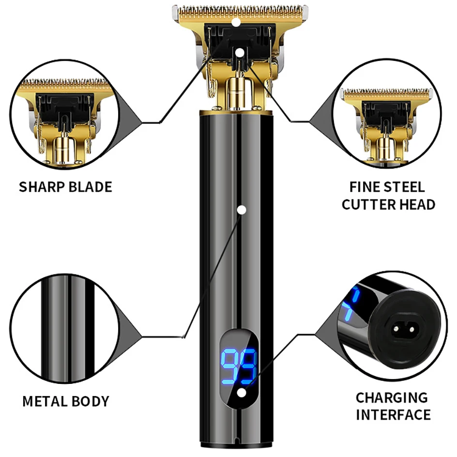 T10 Cool Hair Cutting Machine LED Screen Display Gun Colorful Shaver Efficient Mute Hair Clippers Small Hair Trimmer enlarge