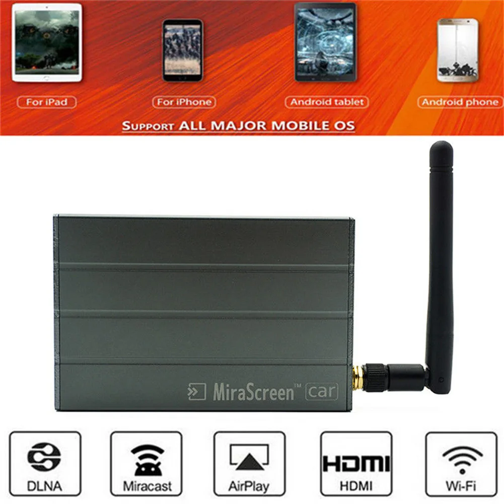 Автомобильный WiFi Дисплей Зеркало Ссылка Коробка адаптер DLNA Airplay для Android IOS Прямая