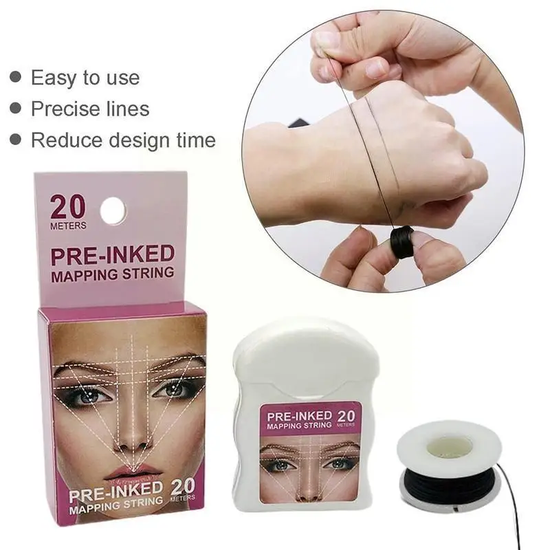 

1pc 20m Wenxiu With Ink Eyebrow Positioning Line Ink Line Measuring Line Mapping Box Design Marking Symmetry Tattoo Q5H3