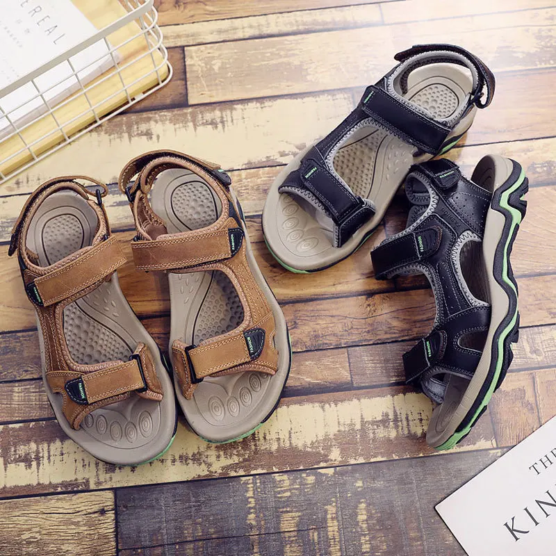 Новинка стильные летние мужские сандалии из натуральной кожи дышащие воловьей