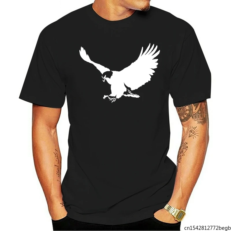 

Flying Freedom Eagle Stencil Print Graphic Men's T Shirt