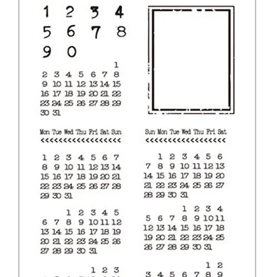 Calendar Силиконовый прозрачный штамп границы тег фон шаблон штампы для скрапбукинга ручной работы карты журнальные записи украшения - Цвет: Calendar