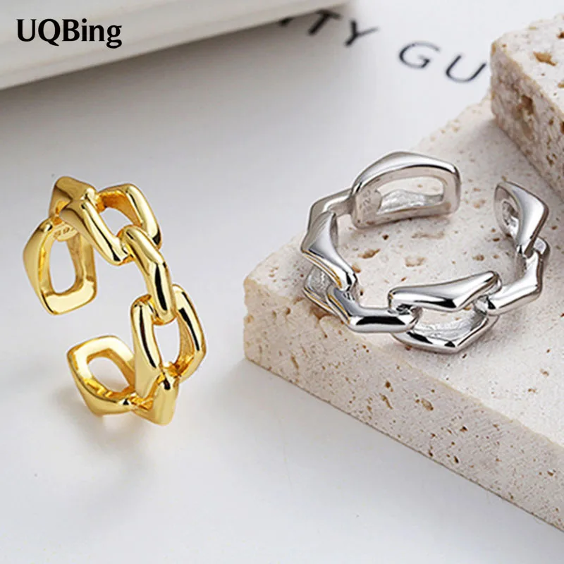 

Женское кольцо с крупными звеньями в стиле панк