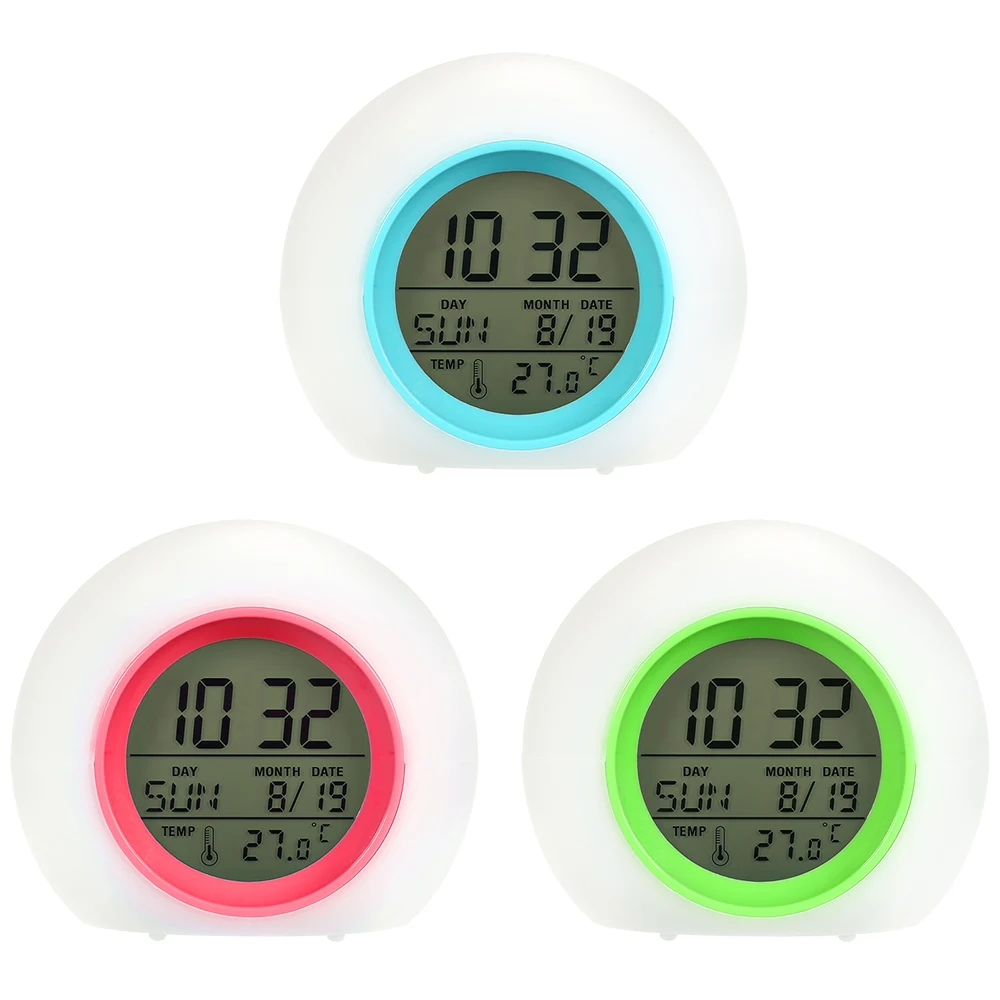 7 цветов цифровой будильник функция повтора сна температурный таймер ночной