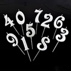 1 2 3 4 5 6 7 8 9 0 цифры, свечи на день рождения, золотые и серебряные детские свечи на день рождения для торта, товары для вечерние шения торта, свечи для торта