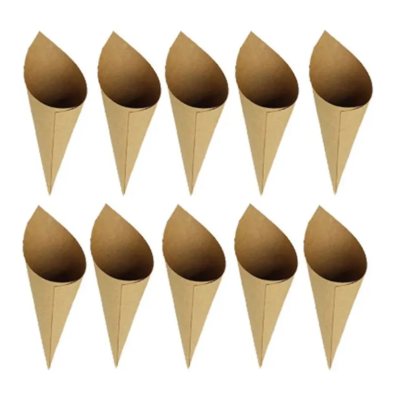 

100pcs Creative Vintage kraft Paper cylinder Confetti Cones Wedding Party Supplies W3JA