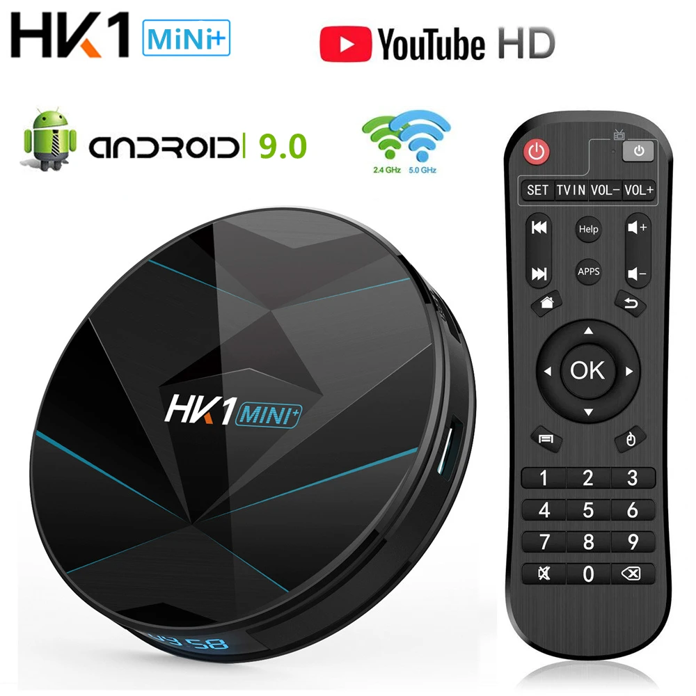 

HK1 MINI Plus Android 9.0 4K HD Smart TV Box 4GB 32GB 64GB Quad Core 1080P 2.4G/5G WiFi USB 3.0 Youtobe Media player Set Top Box