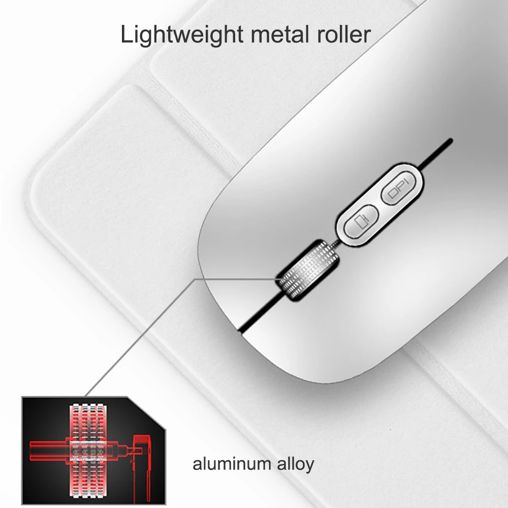 Беспроводная мышь CHYI 2 4G перезаряжаемая ультратонкая Бесшумная оптическая USB