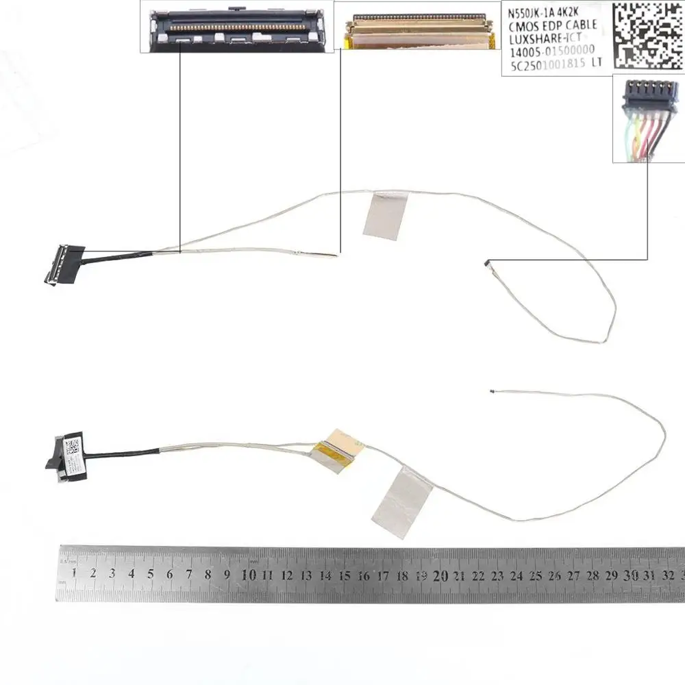 

New LCD LED Video Flex Cable For ASUS N550jk-1a n550l G550JK g550j 4k 40PIN 14005-01500000,ORG PN:14005-01500000