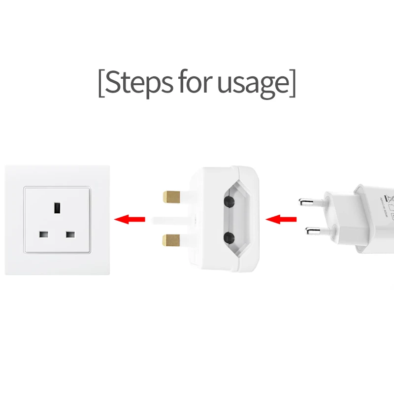 EU Euro European To UK Adaptor Portable Outdoors Travel Wall Adapter Converter Socket Pakistan Malaysia Maldives Power Plug | Электроника
