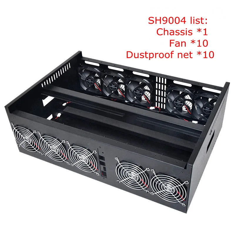 sh9004 PC USB MINER чехол ETH MINING MACHINE ATX серверное шасси 9 GPU BITCOIN MINER горизонтальная открытая рамка для GTX1080 1070 1060 TI A - Цвет: sh9004