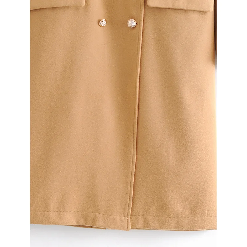 

Za 2020 Winter New Women Overcoat Women Long Jackets Double-breasted Metallic Button Warm Thicken Fashion High Street Coats
