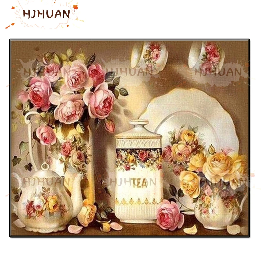 

DIY Tableware, vase, flower Diamond Painting Full Square/Round Drill 5D Diamond Embroidery Sale Diamond Picture Home Decor Gift