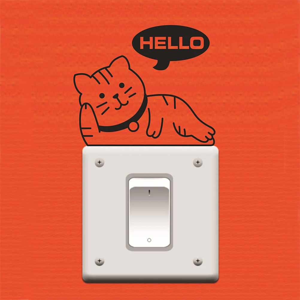 4 шт. съемные Мультяшные животные креативные милые кошки настенные наклейки