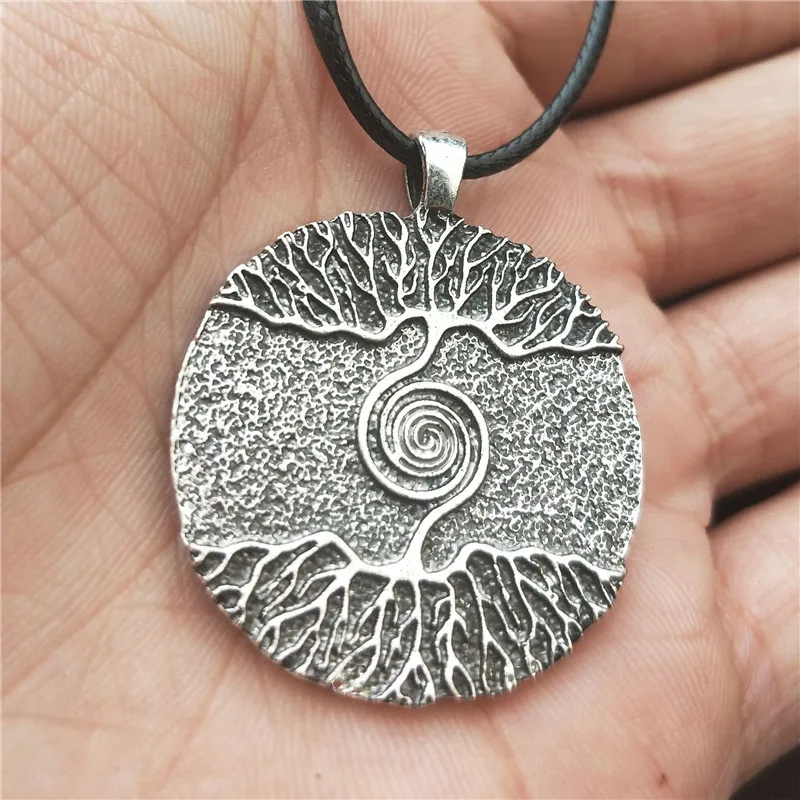 Wax Chain Silver WICCA Дерево жизни Yggdrasil World Tree Шарм Северный талисман амулет викинга языческий кулон ожерелье Мужская Женская бижутерия - Окраска металла: Wax Chain Silver