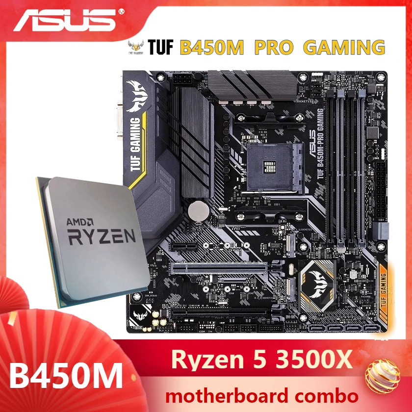 Verkauf ASUS TUF B450M PRO GAMING Motherboard Combo Kit Set Ryzen 5 3500X AM4 CPU DDR4 B450