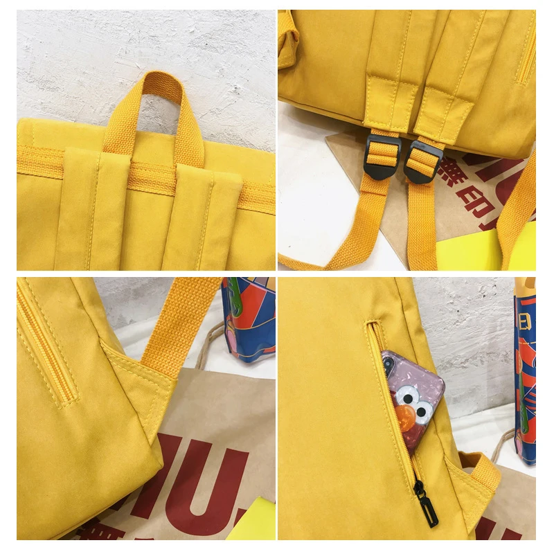 

Junior High School Backpack Girls Teenage Student Women Back Pack School Nylon Solid Bagpack Casual College Style Backbag New