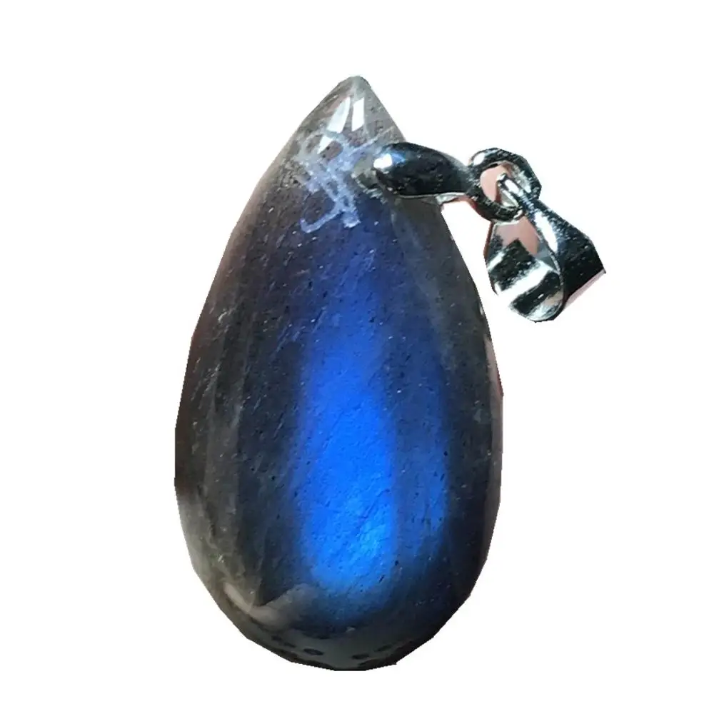 

Ожерелье с подвеской из натурального Лабрадорита, ювелирные изделия для женщин и мужчин, кристалл с сисветильник 24x13x6 мм, бусины, драгоценны...