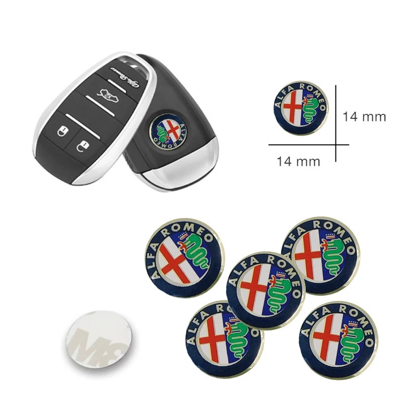 5 шт. Алюминиева автомобиля эмблема ключ наклейки для Alfa Romeo 159 Giulietta 147 156 4C 8C 166 Giulia
