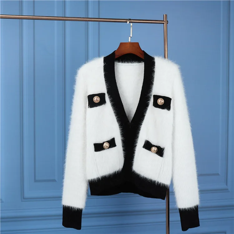 

New Women's Knitted Angora Rabbit Fur Coat Burst In Autumn And Winter