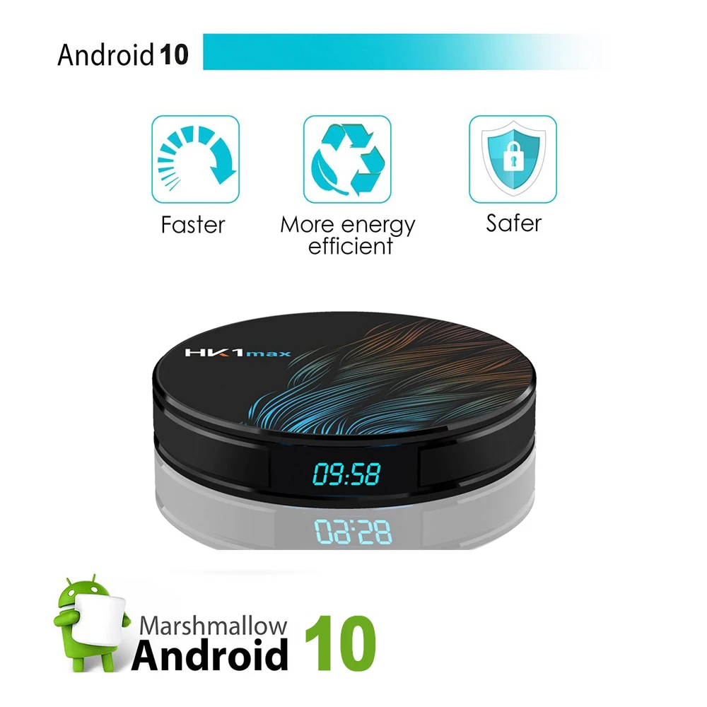 Приставка HK1 MAX для Smart tv Android 10 0 Wi-Fi BT4.0 RK3318 четырехъядерный 4K 1080P Full HD hk1max