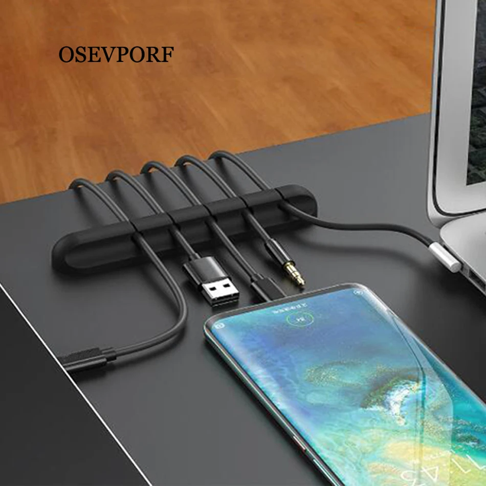 Кабельный органайзер силиконовый usb-кабель намотки гибкий кабель управления кабель с зажимами держатель для наушников наушники провод мыши шнуры