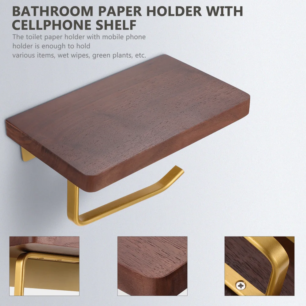 

1 Pc Creative and Convenient Bathroom Paper Holder with Cellphone Shelf