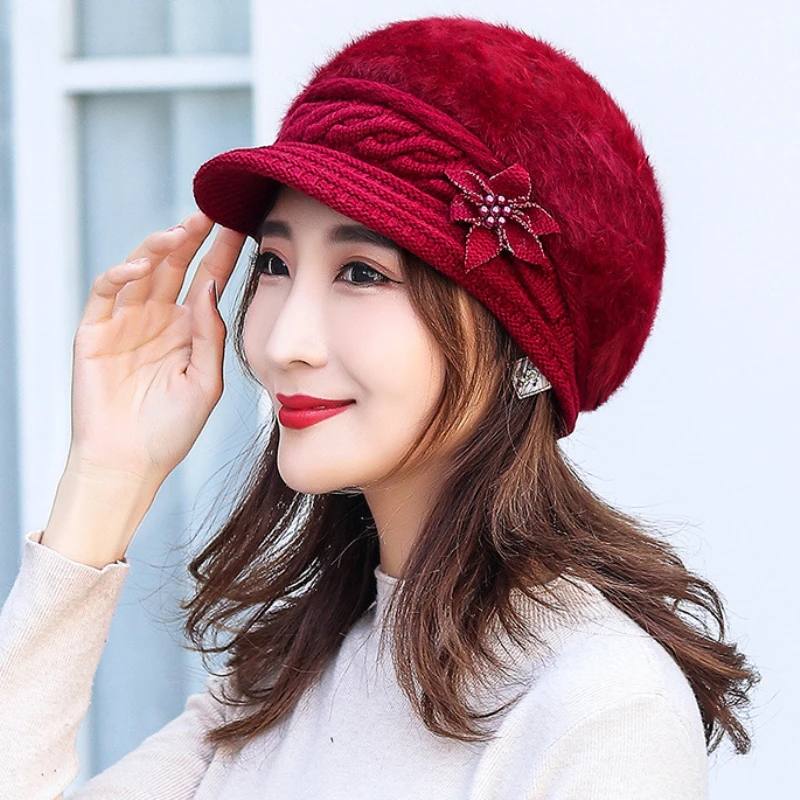 HT2907 женские береты Толстая теплая зимняя шапка женская флисовая из кроличьего