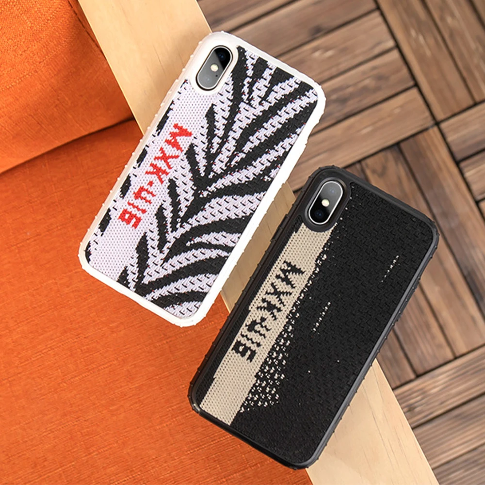 Чехол для Телефона iphone X 6 7 8 11 XR Xs Max yeezy 350 материал кроссовок защита от падения 6S Plus